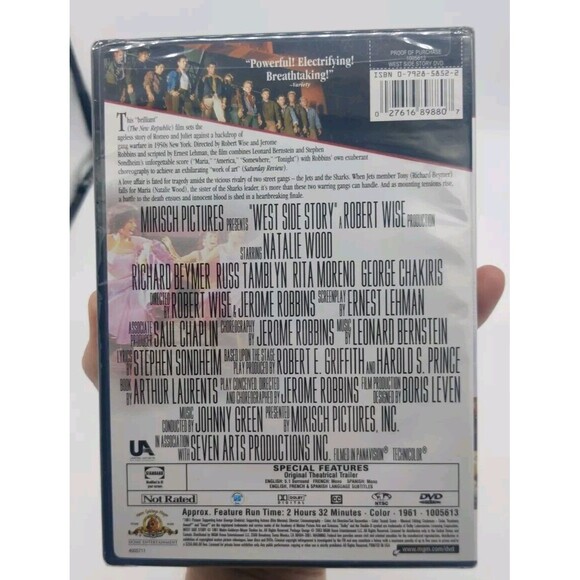 West Side Story 1961 (DVD, 2003) Natalie Wood AFI Top 100 Brand New Sealed Movie - Picture 2 of 7